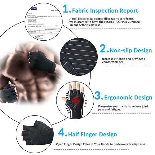 Compression  Glove Unisex Joint Pain Relief Half Finger Brace