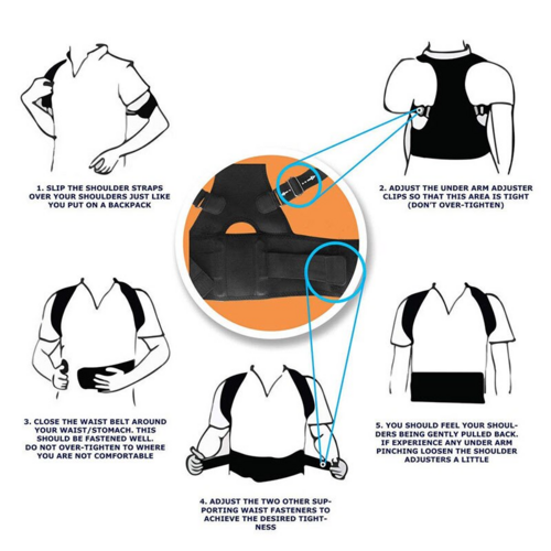 Posture Corrector Support Magnetic Back Shoulder Brace Belt Band For (Copy)