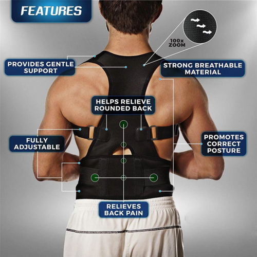 Posture Corrector Support Magnetic Back Shoulder Brace Belt Band For (Copy)