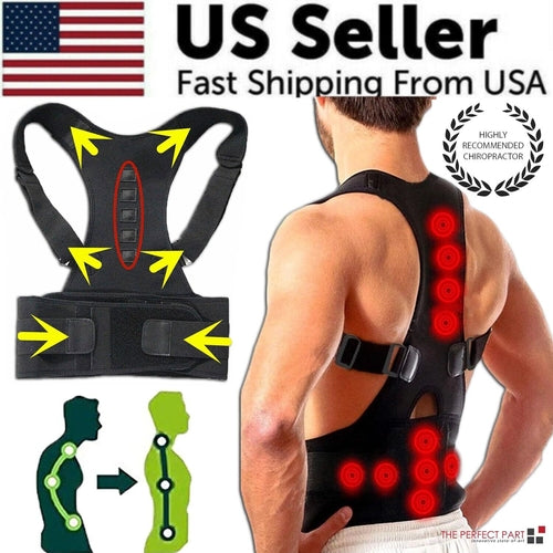 Posture Corrector Support Magnetic Back Shoulder Brace Belt Band For (Copy)